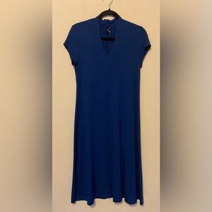 Eileen Fisher Women’s Navy Blue Midi Dress Jersey Knit Size XS office summer